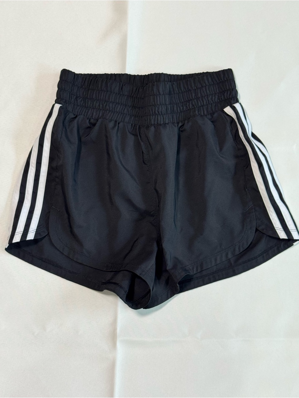 adidas Black Running Shorts with White Side Stripes